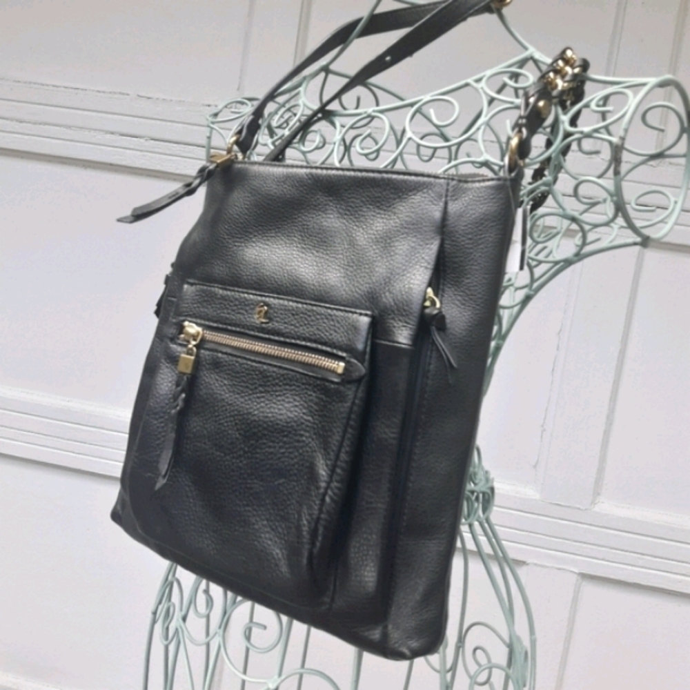 Genuine Leather Crossbody Bag Vintage Designer Purse Soft Pebbled Leather Long - Picture 14 of 16